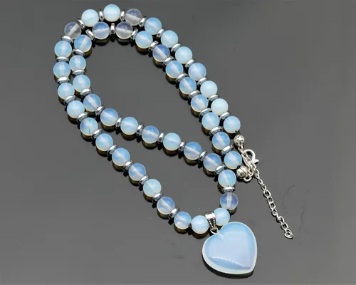 Miniatura 86 de Colgante de corazón de aventurina natural, Collar de cuentas de aventurina genuina, Collar de piedra verde, Collar de piedras preciosas, Cuentas