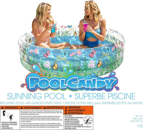 Miniatura 7 de Poolcandy Piscinas inflables para hasta 3 adultos (impresionante jardín, flor y mariposa impresión piscina inflable)