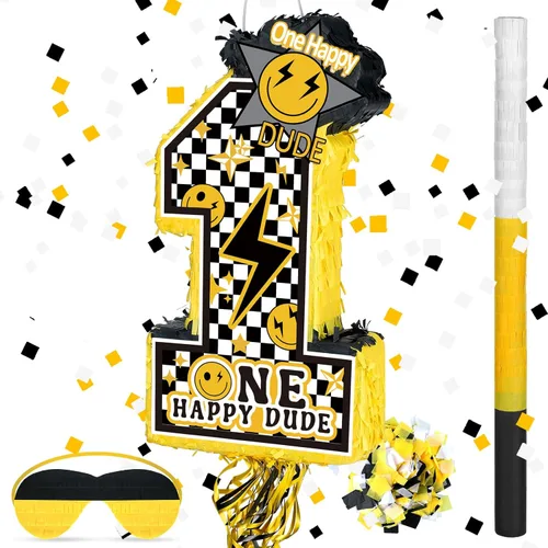 Miniatura 10 de Piñata de béisbol con bate con los ojos vendados para fiesta de cumpleaños, softbol, papel, piñata, pelotas deportivas, suministros de confeti