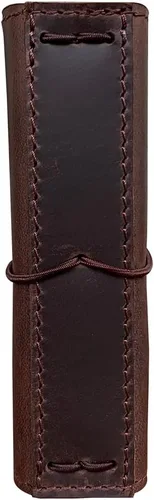 Miniatura 8 de Cubierta para cuaderno de viajeros con bolsillos interiores, ranuras para tarjetas y soporte para bolígrafo, tamaño pasaporte, marrón oscuro