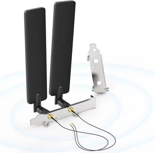 Bingfu Antena WiFi de tres bandas 2.4GHz 5GHz 6E Wifi6 y cable de 8 pulgadas con soporte de ranura para tarjeta de red inalámbrica Intel M.2 NGFF