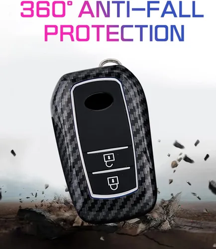 Miniatura 3 de Funda para llavero de 2 botones para Toyota Corolla RAV4 Camry GX FJ150 Prius Yaris Land Cruiser Highlander LX RX NX Hilux Previa Aygo Prado Levin