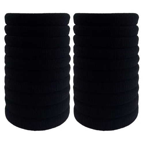 20 ligas de algodón, elásticas, gruesas y sin costuras para el pelo, ideales para peinados y coletas cabello abundante, grueso y ondulado Mejora