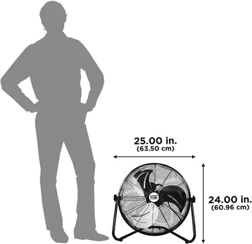 Miniatura 3 de MaxxAir HVFF Ventilador de suelo, 20 pulgadas, alta velocidad, UPS