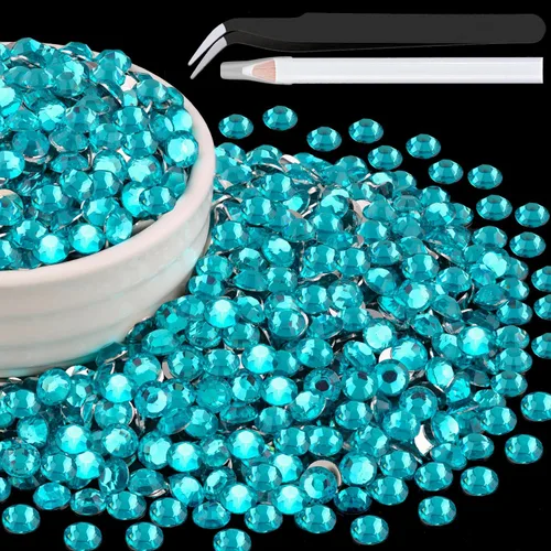 Miniatura 57 de 12000 diamantes de imitación de resina de 0.079 pulgadas a granel para manualidades (transparente), cristales deslumbrantes con parte trasera plana