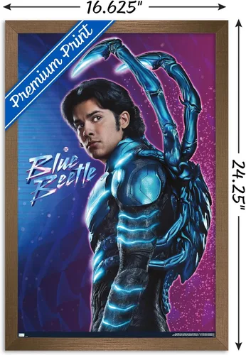 Miniatura 3 de Trends International DC Comics Movie Blue Beetle - Póster de pared de Jaime Reyes, 22.4 pulgadas de largo x 14.7 pulgadas, versión enmarcada