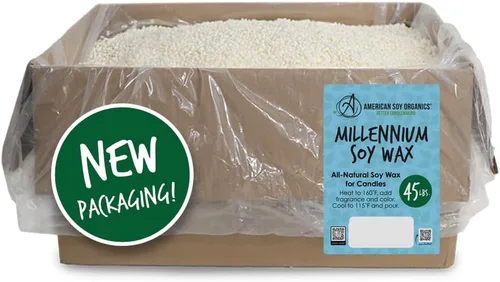 American Soy Organics Millennium - Cuentas de cera de soja para hacer velas, suministros naturales para hacer velas, sin parafina, sin cera de