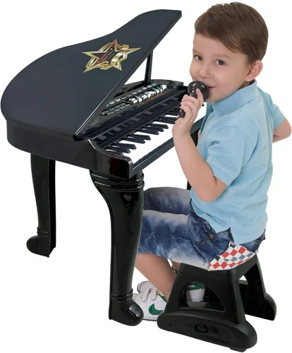 Miniatura 6 de Winfun Juego de piano de cola sinfónico para niños a partir de 37 años, 37 teclas, 15 canciones de demostración, 8 instrumentos y ritmos, grabación
