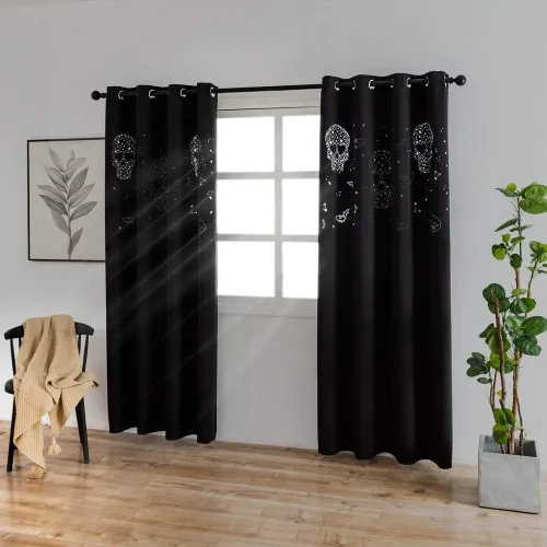 Miniatura 28 de MANGATA CASA - Cortinas opacas con estrellas para dormitorio - Juego de 2 cortinas de ventana para guardería con ojales – Cortinas opacas