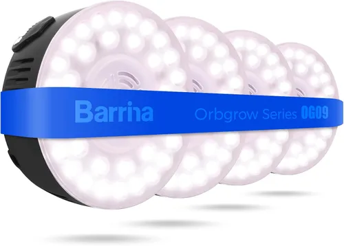Miniatura 24 de Barrina Orbgrow OG09 Luz de Crecimiento Puck, 5000K 18W (2 x 9W, Equivalente a 270 Vatios), Luz de Espectro Completo para Plantas