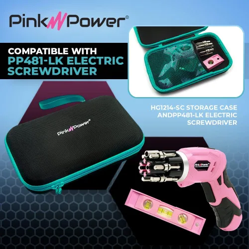 Miniatura 7 de Pink Power Estuche de almacenamiento para destornilladores inalámbricos de tijera, cortador de caja de tijera, accesorios de costura artesanal