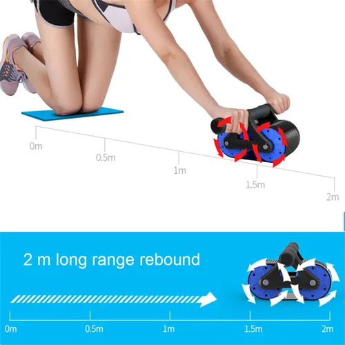 Miniatura 3 de Springback Wheels - Rodillo para ejercitador abdominal azul silencioso, equipo de fitness para gimnasio en casa, entrenamiento de fuerza de núcleo