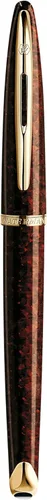 Miniatura 5 de Pluma estilográfica Waterman Carene Deluxe con punta mediana de oro macizo y tinta azul (S0699940), ámbar (Marine Amber)