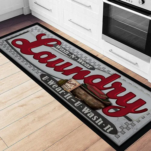 Miniatura 4 de Pauwer Alfombra de lavandería de 20 x 60 pulgadas, impermeable, de goma, antideslizante, tapete de cocina para piso, tapete lavable para granja