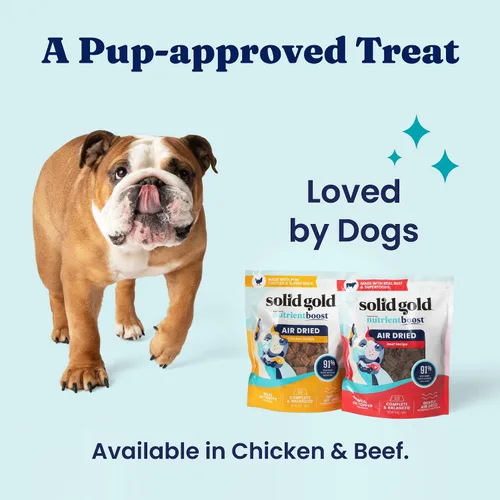 Miniatura 7 de Solid Gold Complementos de Comida para Perros Secada al Aire para Alimentos Secos – Golosinas saludables para perros con carne de res real