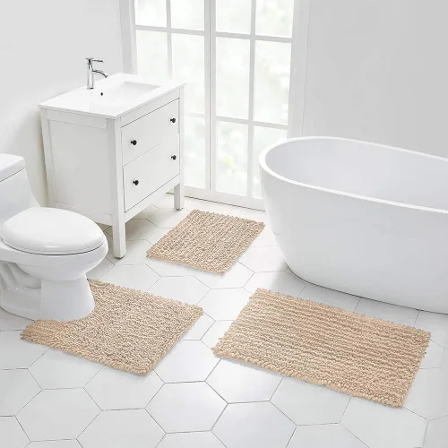 Miniatura 47 de Walensee Alfombra de baño antideslizante (24x17 pulgadas, rosa polvoriento) absorbente de agua, súper suave, lanuda de felpilla, lavable a máquina