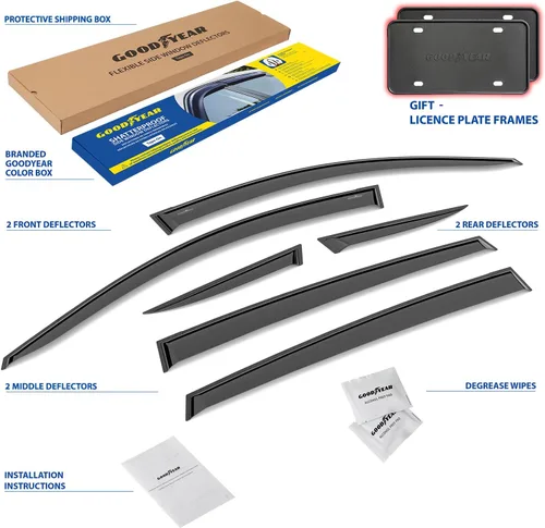 Miniatura 6 de Goodyear Deflectores de ventana inastillables para Toyota RAV4 2013-2018, protectores de lluvia con cinta, viseras de ventana, visera deflector