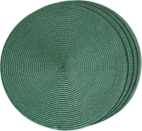 Miniatura 70 de FunWheat Juego de 6 manteles individuales redondos trenzados para mesas de comedor, tejidos, lavables, antideslizantes, de 15 pulgadas