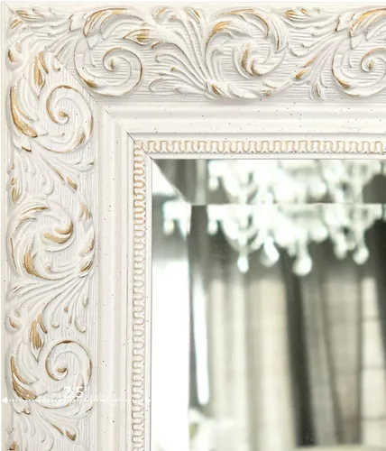 Miniatura 8 de West Frames Espejo de pared con marco en relieve de Bella (22.25" x 28.25", color blanco)