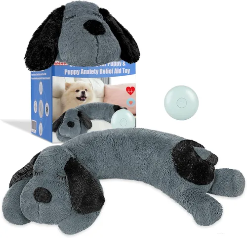Miniatura 13 de WEOK Juguete de latido del corazón para cachorros, Almohada de acurrucamiento cómoda, Ayuda para aliviar la ansiedad del perro, Juguete de peluche
