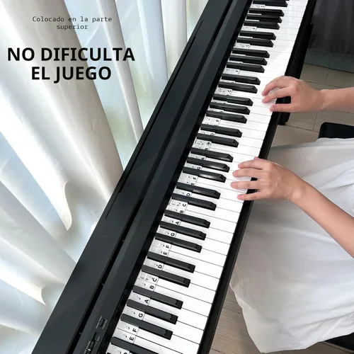 Miniatura 6 de BEATBIT Guía de notas de piano para principiantes, etiquetas extraíbles para notas de teclado de piano para aprender, tamaño completo de 88 teclas