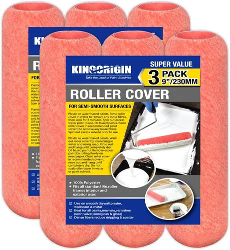 Miniatura 11 de King Origin - Paquete de 10 rodillos de pintura de 4 pulgadas, siesta de 1/2 pulgada, cubiertas de rodillos de pintura pequeños, repuestos