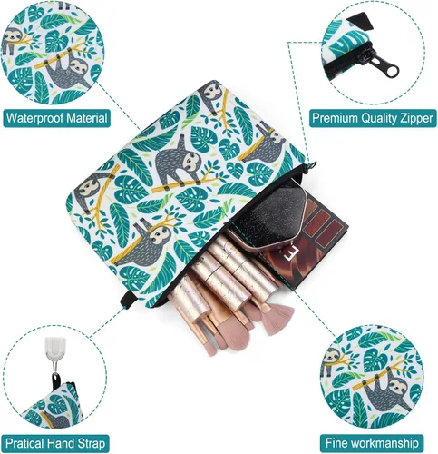 Miniatura 3 de MAGEFY Bolsa de maquillaje pequeña impermeable, bolsa de cosméticos portátil de viaje con cremallera, bolsa de maquillaje ligera