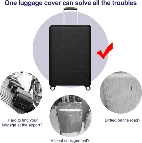 Miniatura 3 de Protector de equipaje de viaje protector de maleta lavable antiarañazos fundas de equipaje de elastano Negro XL Fit 31-32 Inch Luggage