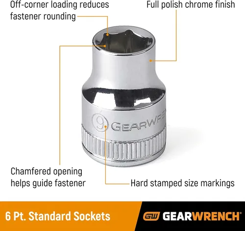 Miniatura 3 de GEARWRENCH 14 Pc. 3/8" Drive 6 Pt. Juego de llaves de vaso estándar, métrico - 80552