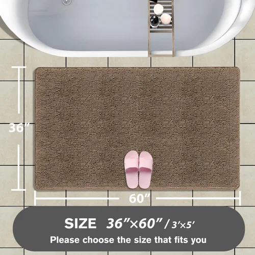 Miniatura 229 de Alfombra de baño pequeña de 12 x 18 pulgadas, lavable y absorbente, antideslizante, alfombra de baño de felpilla gruesa y suave para baño, ducha