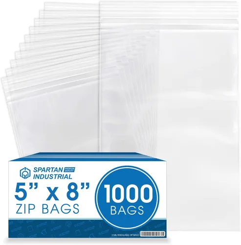 Miniatura 9 de Spartan Industrial - Bolsas de polietileno de plástico transparente con cierre de 4 x 5 pulgadas (1000 unidades) de 2 mil con cierre resellable