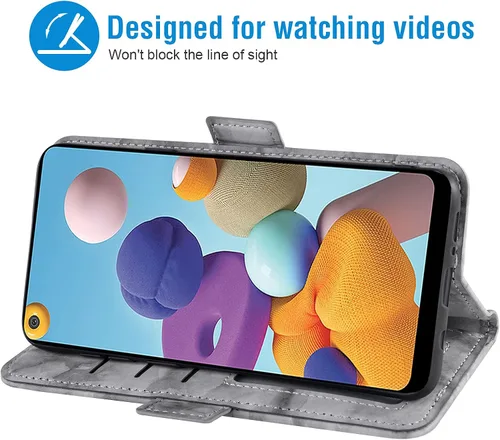 Miniatura 3 de Asuwish Funda compatible con Samsung Galaxy A21 y protector de pantalla de vidrio templado, accesorios para celulares, ranura para tarjetero