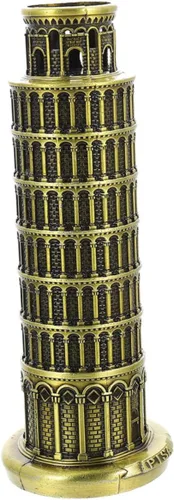 LABRIMP Torre inclinada de Pisa modelo Torre Eiffel Estatua de metal Modelos de metal Decoración italiana Torre de Pisa Escultura Torre Pisa Modelo