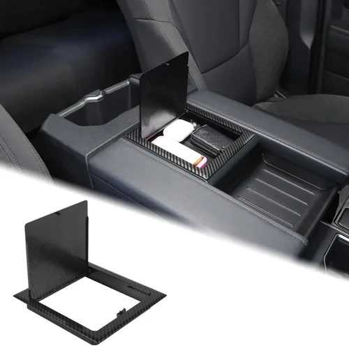 Miniatura 14 de Aunginsy Funda para caja de almacenamiento oculta compatible con Toyota Tundra 2022 2023 2024 2025 2026, bandeja organizadora de consola central