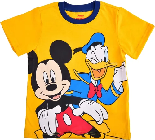 Miniatura 2 de Disney Mickey and Friends - Conjunto de camiseta y pantalones deportivos para niños pequeños y pequeños, color azulamarillo