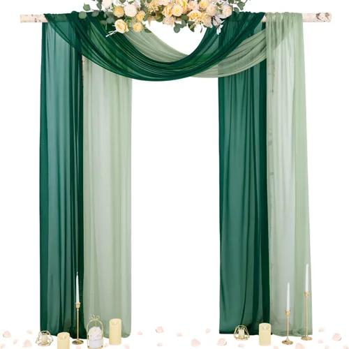 Miniatura 25 de Socomi Tela Transparente de Terracota para Decoración de Bodas Otoñales, Tela de Drapeado 29" x 20 Pies, 1 Panel, Cortina para Arco Exterior
