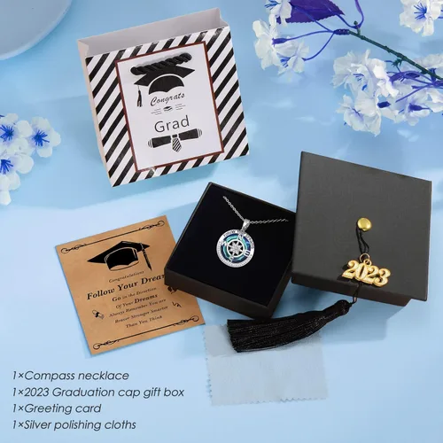 Miniatura 3 de Meeshi Regalos de graduación para ella 2023, collares de graduación para mujeres, regalos de graduación universitaria para niñas, joyería