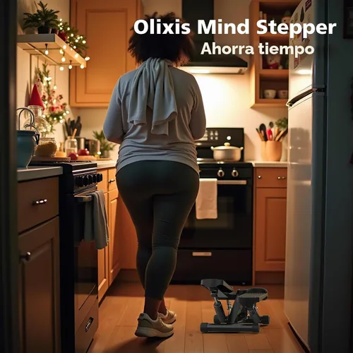 Miniatura 5 de OLIXIS Steppers para ejercicio en equipo de entrenamiento en casa, mini máquina de ejercicio para personas mayores, stepper de giro con bandas
