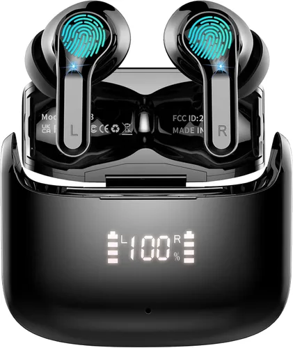 Auriculares inalámbricos, auriculares deportivos Bluetooth 5.4 IPX8 impermeables, auriculares sobre la oreja de 70H con sonido de graves profundos,