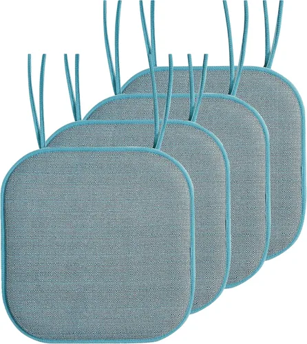 Elegant Comfort Fundas de cojín para silla con lazos y parte trasera de goma antideslizante, espuma viscoelástica gruesa, almohadilla de cojín