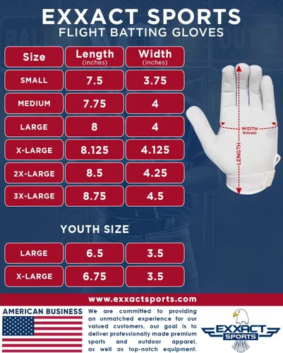 Miniatura 7 de Exxact Sports Guantes de bateo de béisbol para jóvenes y adultos con palma de cuero texturizada, guantes de bateo de sóftbol para mujeres/hombres