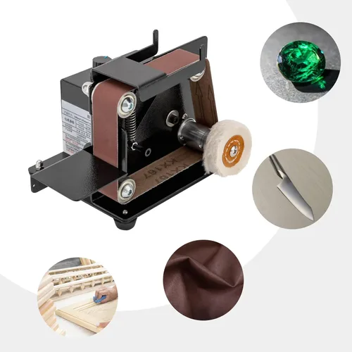 Miniatura 4 de Mini máquina de pulir de pulido, lijadora de correa eléctrica de bricolaje con correa abrasiva 10PC para metal de madera