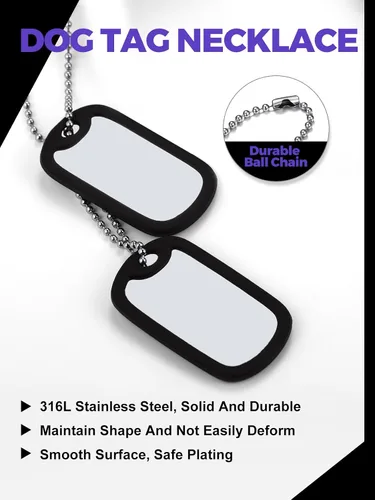 Miniatura 3 de Richsteel - Placa de identificación estilo Hip Hop militar para collar, fibra de carbón, colgante de bibliabala, para mujeres y hombres joya