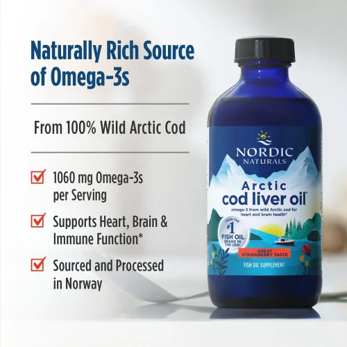 Miniatura 3 de Nordic Naturals Arctic CLO - Aceite de hígado de bacalao para corazón, salud cerebral y bienestar óptimo, 56783, 1