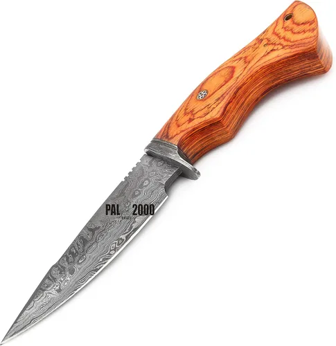 Miniatura 8 de PAL 2000 KNIVES Cuchillo de caza hecho a mano de acero de Damasco de 10 pulgadas - Mango de madera con funda 2060
