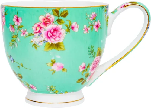 Miniatura 11 de Tazas de café de porcelana de hueso de 16oz para mujeres Tazas Flora Tazas de café y té Novedades Tazas de café para regalar a mujeres, mamá, amigas