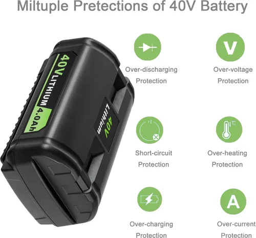 Miniatura 3 de Batería de repuesto de alta capacidad de 4.0Ah para batería Ryobi de 40 V - Vida útil prolongada y rendimiento confiable