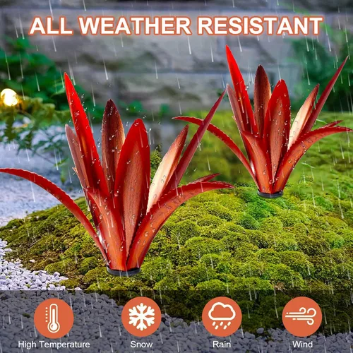 Miniatura 7 de TOMBABY Agave de Metal Agrandado Engrosado Resistente al Viento Arte de Jardín Planta de Metal Escultura Estatua de Jardín Rústico Decoración 12