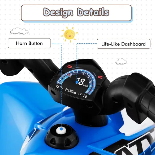 Miniatura 5 de OLAKIDS Cuatrimoto para niños, vehículo eléctrico de 6 V para niños pequeños, coche de juguete motorizado de 4 ruedas con batería para niños y niñas