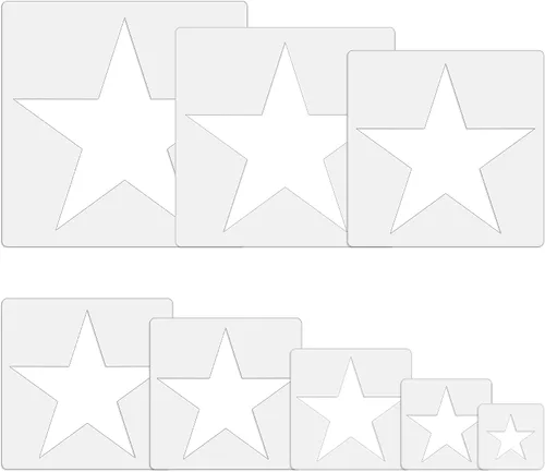 Plantilla de estrella grande para pintar Plantilla de estrella de 5 puntas Plantillas de plástico reutilizables, para decoración del hogar, artes en